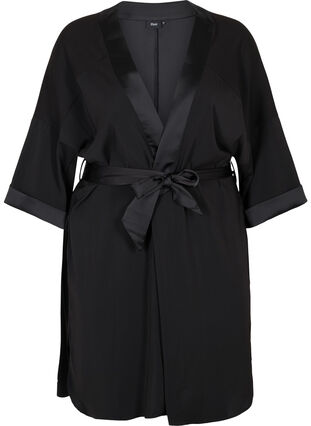 Kimono med knytband, Black, Packshot image number 0