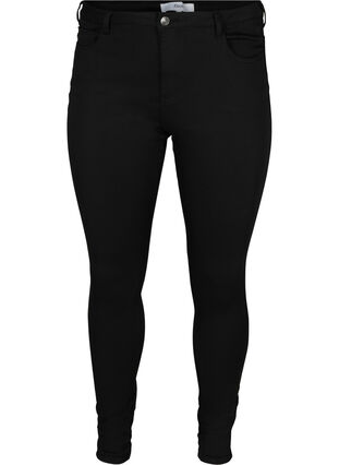 Amy jeans med stay back-funktion och hög midja, Black, Packshot image number 0