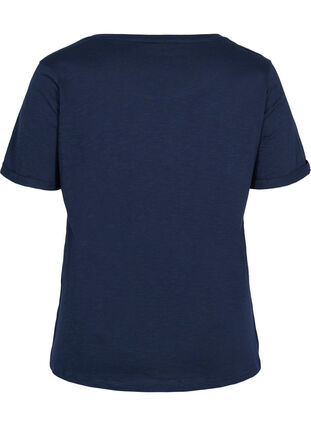 Kortärmad t-shirt i bomull, Navy Blazer, Packshot image number 1