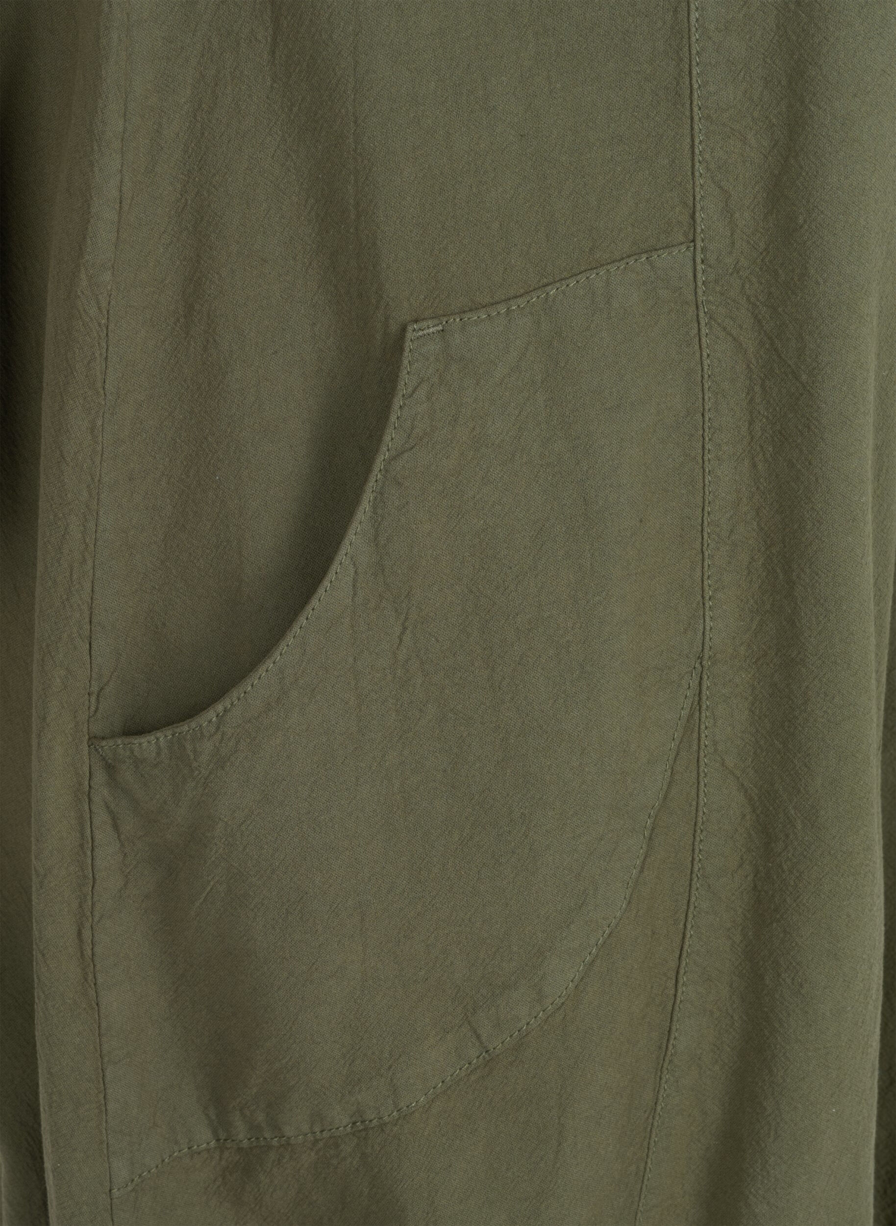 Zizzi Kort&auml;rmad kl&auml;nning i bomull, Gr&ouml;n, Packshot image number 2