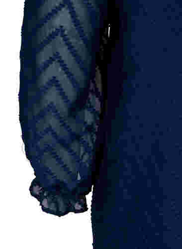 Blus med långa ärmar och volanger, Navy Blazer, Packshot image number 3