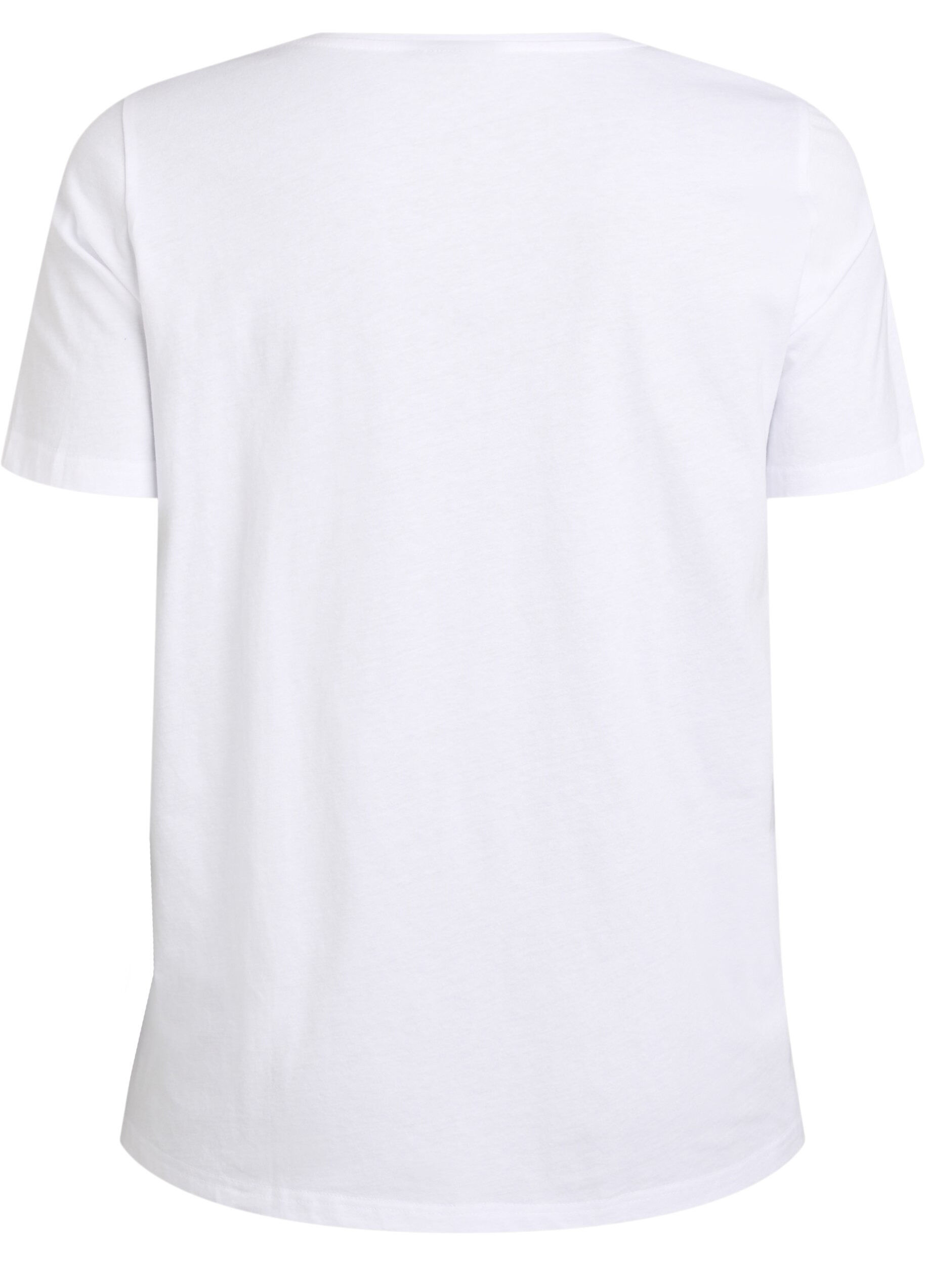 Zizzi FLASH - T-shirt med tryck, Vit, Packshot image number 1