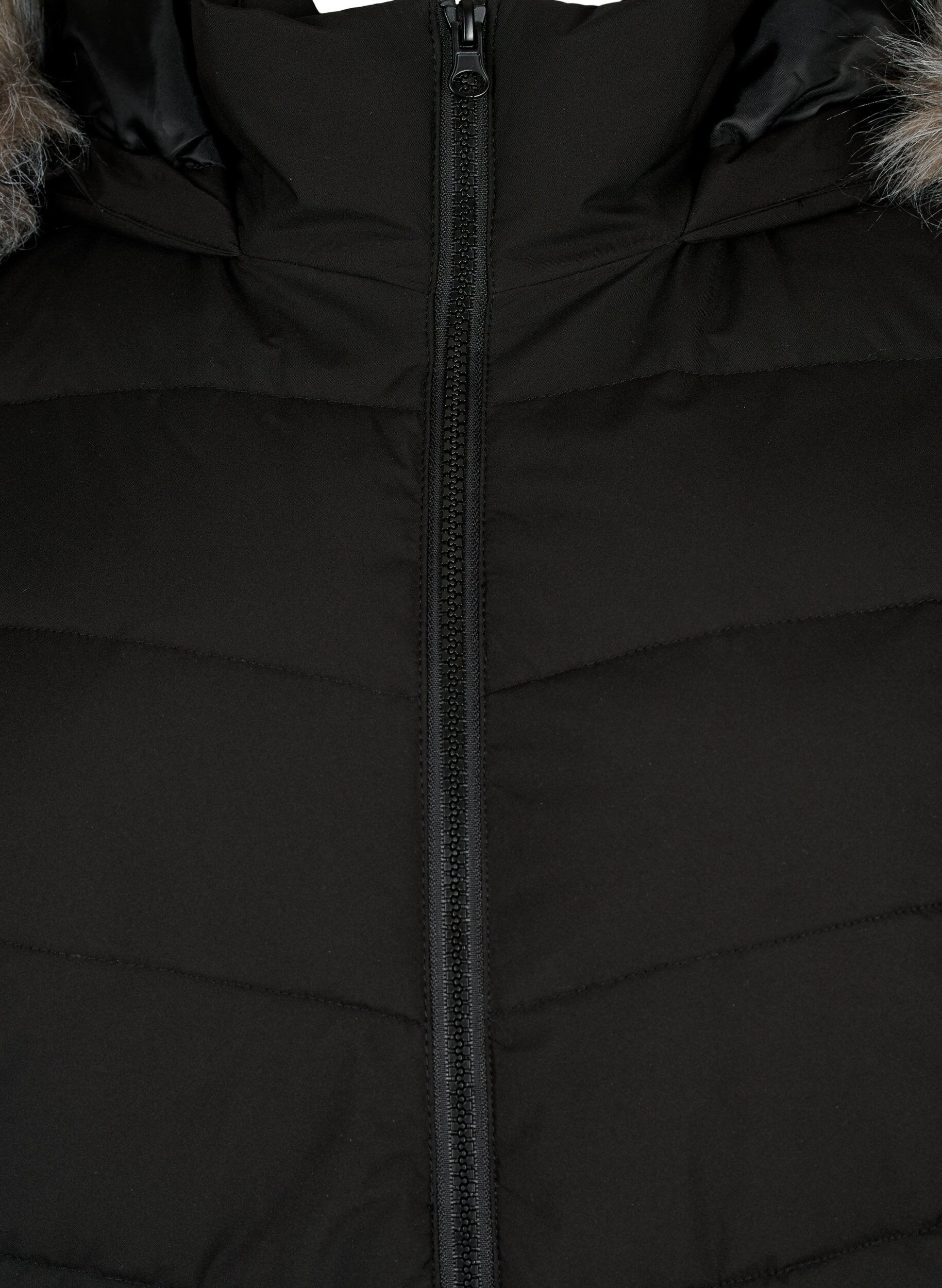 ZizziKort pufferjacka med huva, Svart, Packshot image number 2