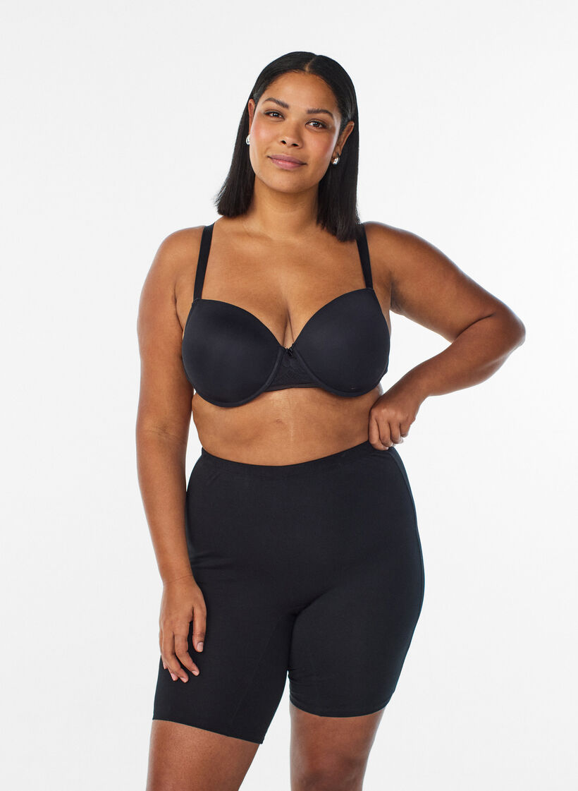 Trosor i bomull med l&aring;nga ben, Svart, Model image number 0