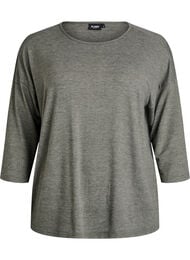 Jerseyblus med 3/4-&auml;rm, Gr&ouml;n