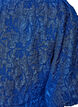 A-linjeformad kl&auml;nning i jacquard med puff&auml;rmar, Bl&aring;, Packshot image number 3