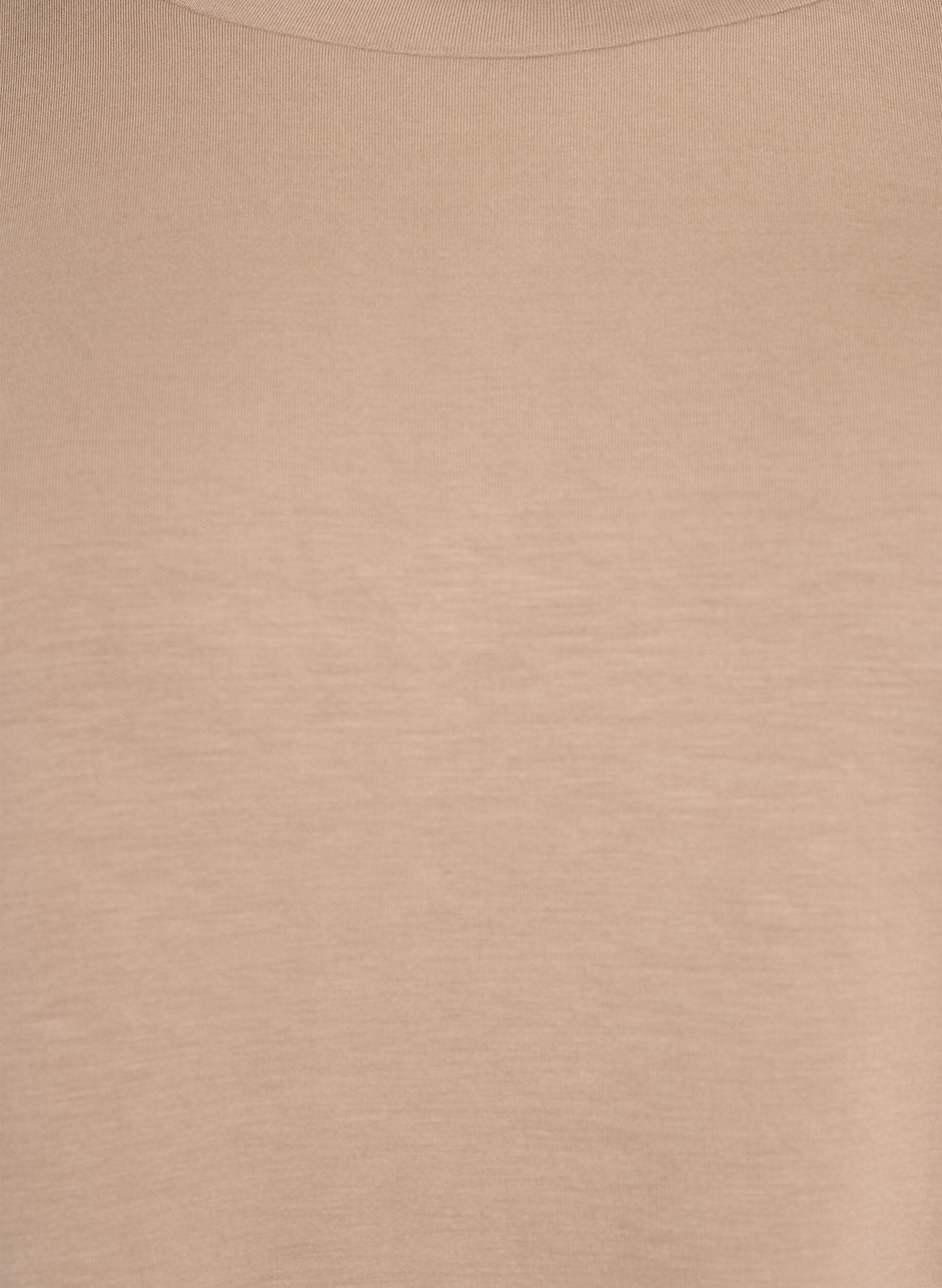 Zizzi L&ouml;s t-shirt med halvl&aring;nga &auml;rmar, Beige, Packshot image number 2