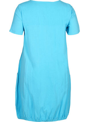 Kortärmad klänning i bomull, River Blue, Packshot image number 1