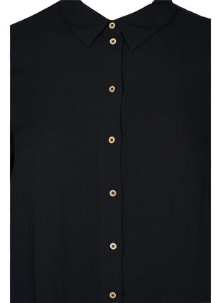 Lång skjortklänning i viskos, Black, Packshot image number 2