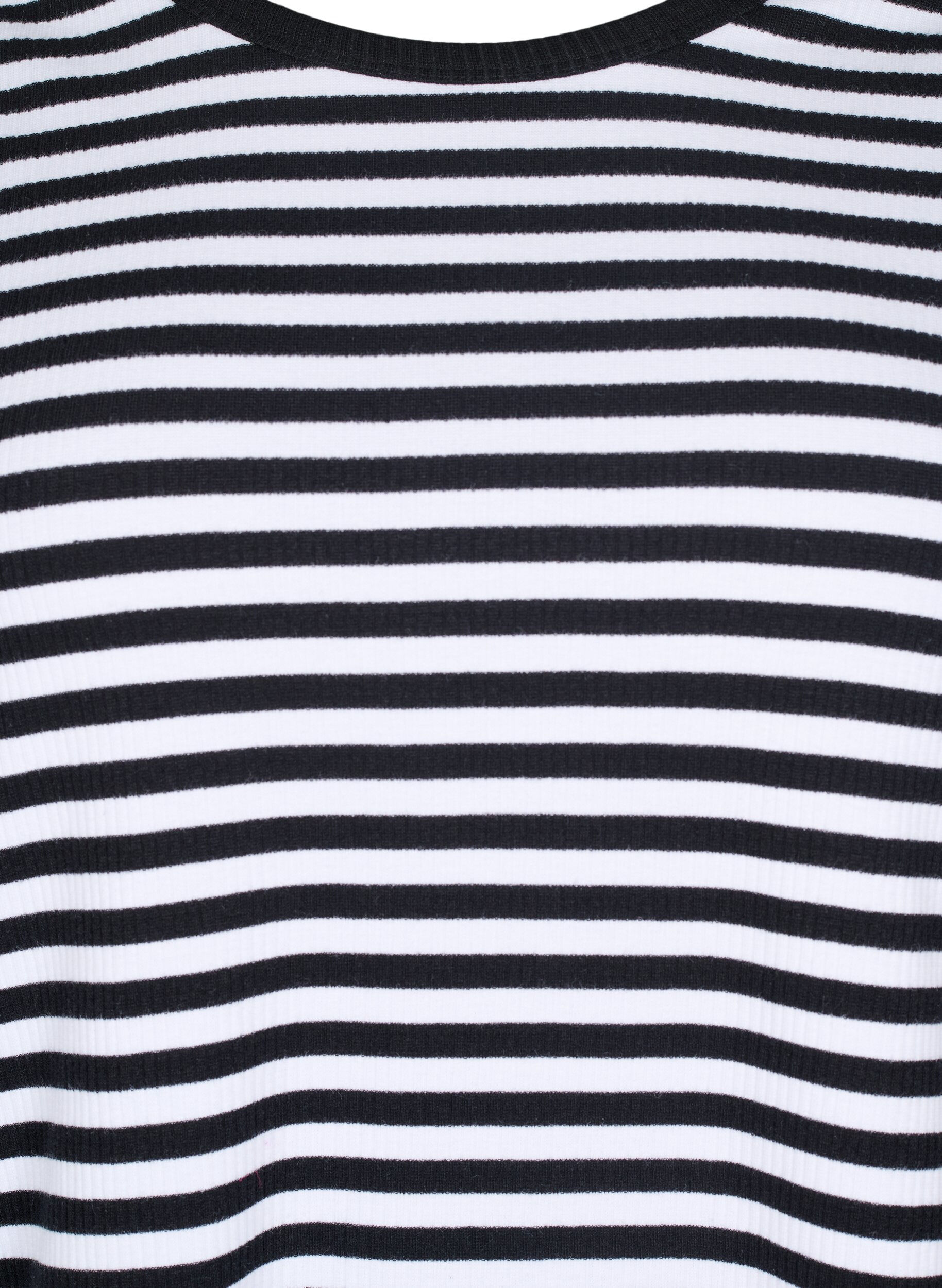 ZizziRandig blus med l&aring;nga &auml;rmar, Svart, Packshot image number 2