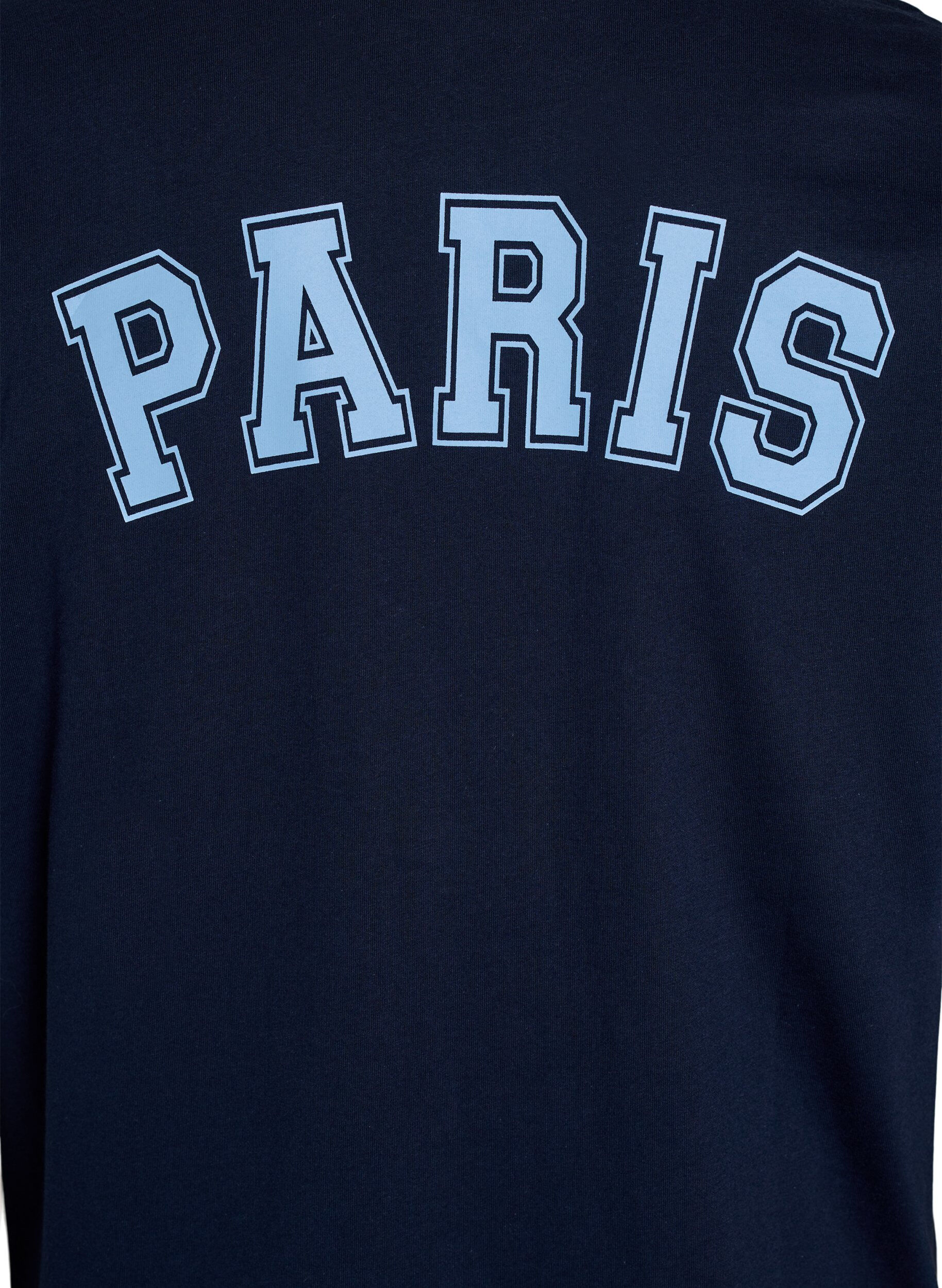 ZizziKort t-shirtkl&auml;nning med sportiga detaljer, Bl&aring;, Packshot image number 3