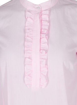 Randig bomullsskjorta med volanger, Pink Stripe, Packshot image number 2