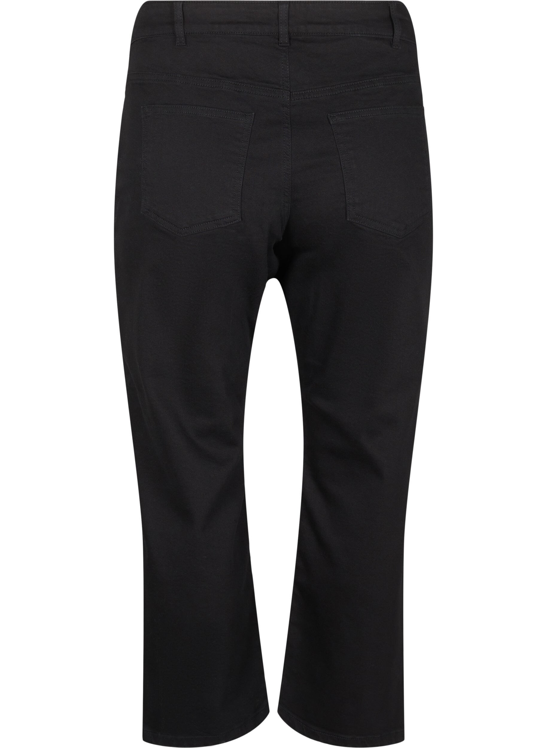 ZizziCroppade Vera-jeans med raka ben, Svart, Packshot image number 1