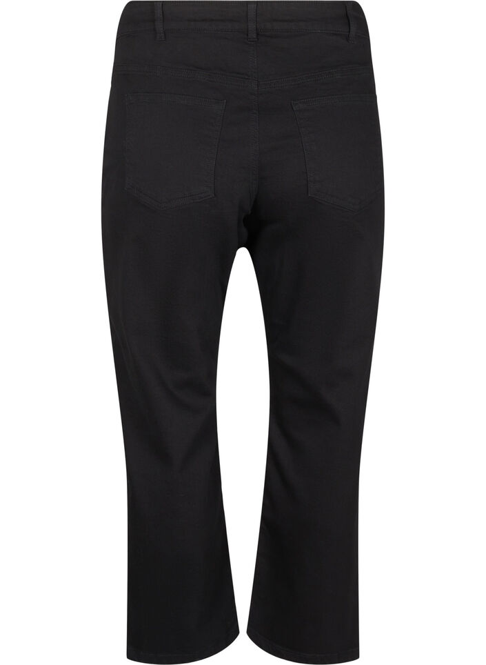 Croppade Vera-jeans med raka ben, Svart, Packshot image number 1