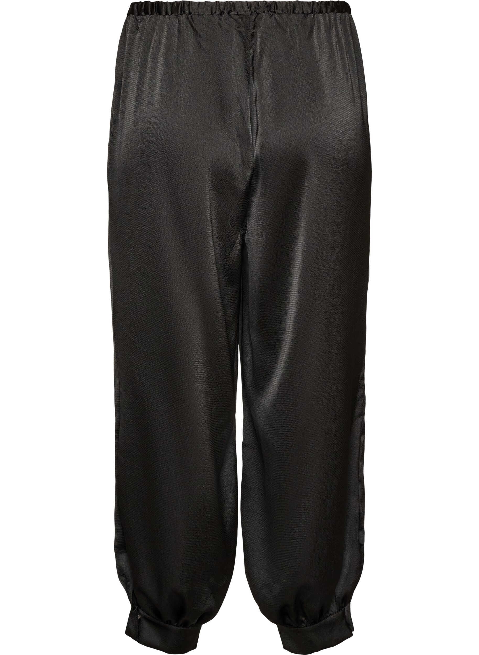 ZizziBallongbyxor i satinlook, Svart, Packshot image number 1