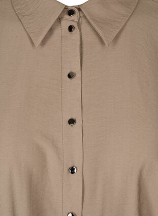 Enfärgad viskosskjorta med långa ärmar, Timber Wolf, Packshot image number 2