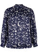 Mönstrad blus med smock, Blue Leaf AOP, Packshot image number 0