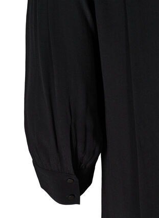 Skjortklänning i viskos, Black, Packshot image number 3
