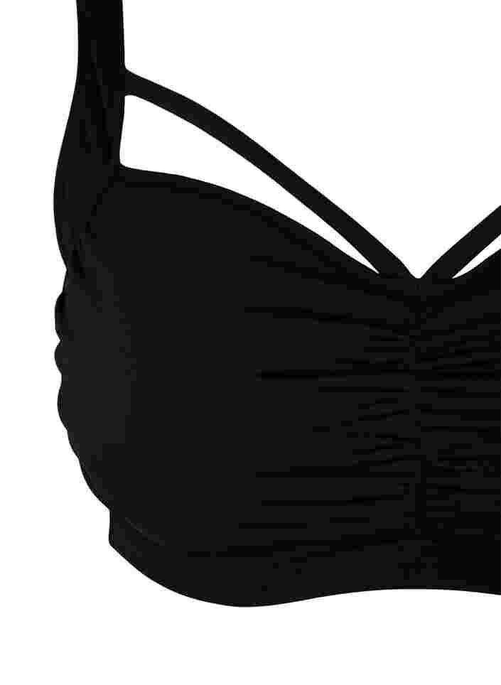 Bikini-bh med drapering och band över bysten, Black, Packshot image number 2