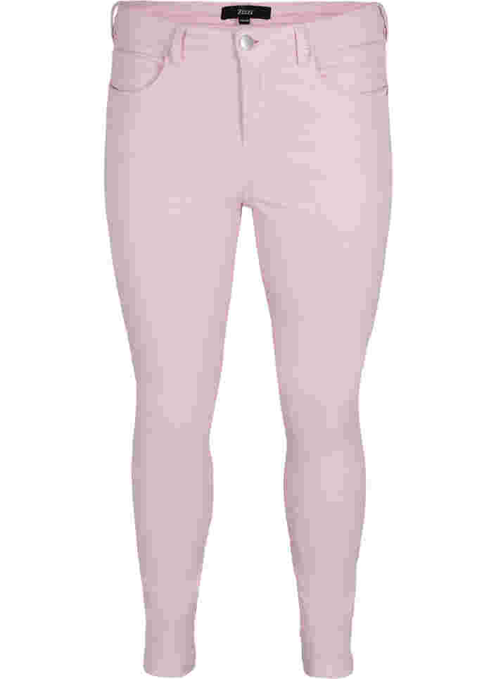 Super slim Amy jeans med hög midja, Chalk Pink, Packshot image number 0