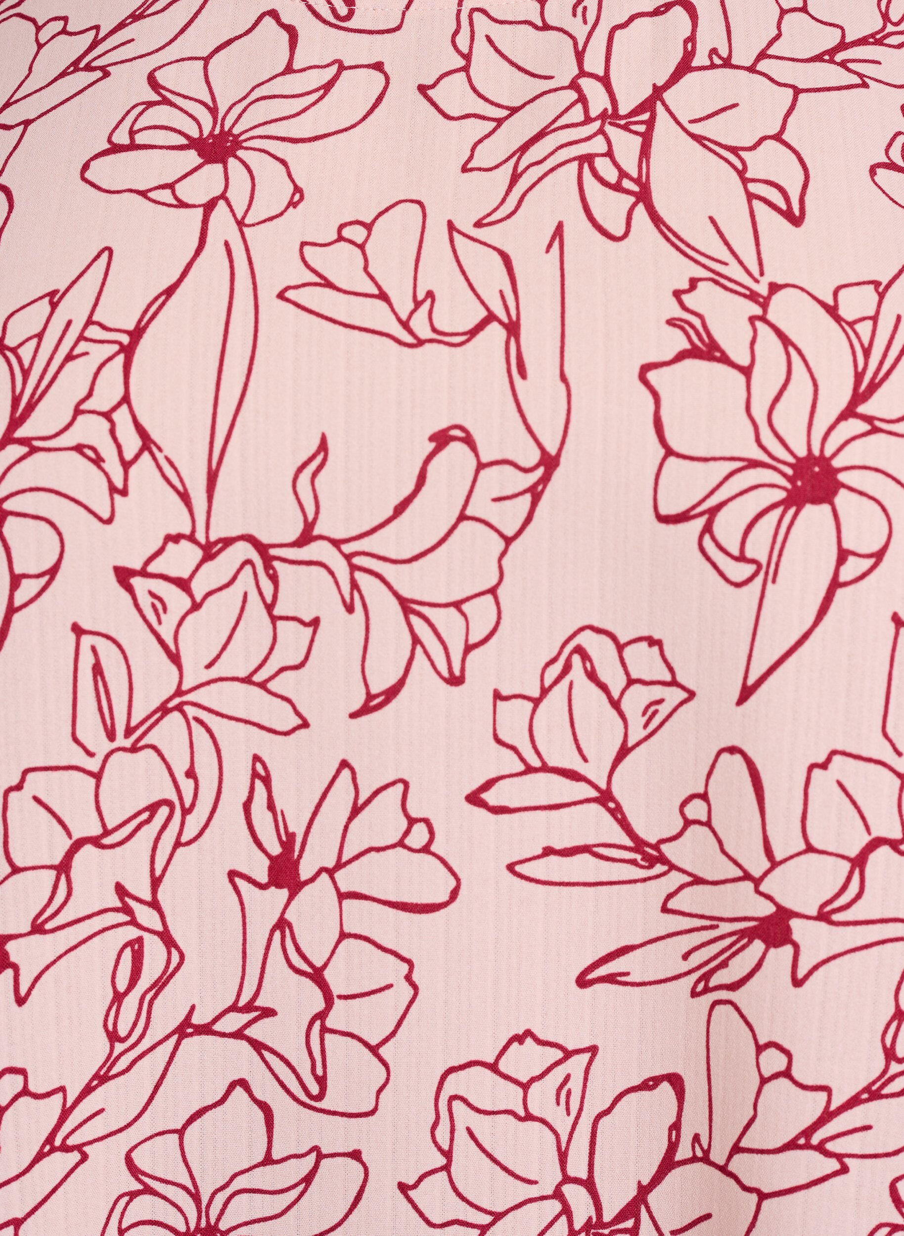 Zizzi Kort&auml;rmad blus med rund hals, Rosa, Packshot image number 2