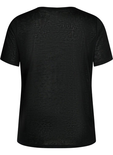 T-shirt med nitar och rund halsringning, Black, Packshot image number 1