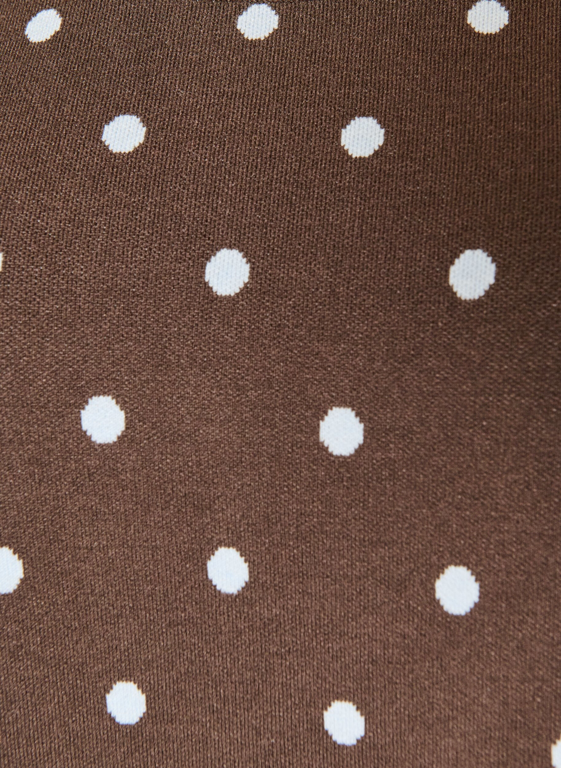 ZizziKort&auml;rmad stickad blus med prickar, Brun, Packshot image number 2