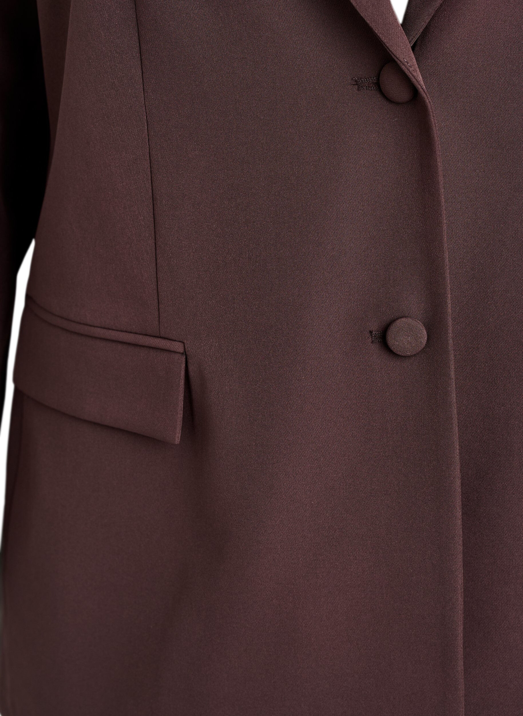 ZizziKlassisk blazer med kn&auml;ppning, Brun, Packshot image number 2