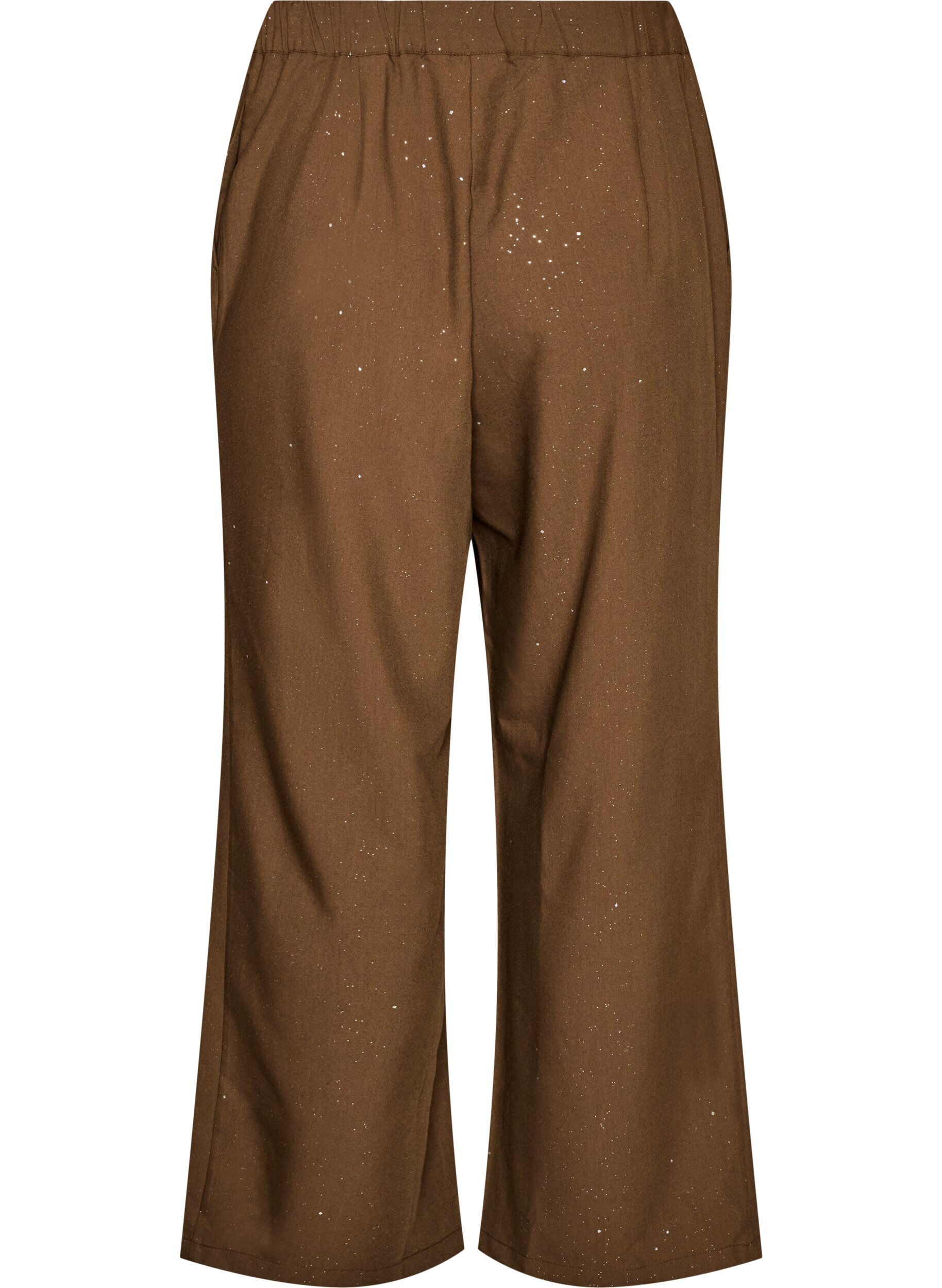 ZizziByxor med glitter och vida ben, Brun, Packshot image number 1
