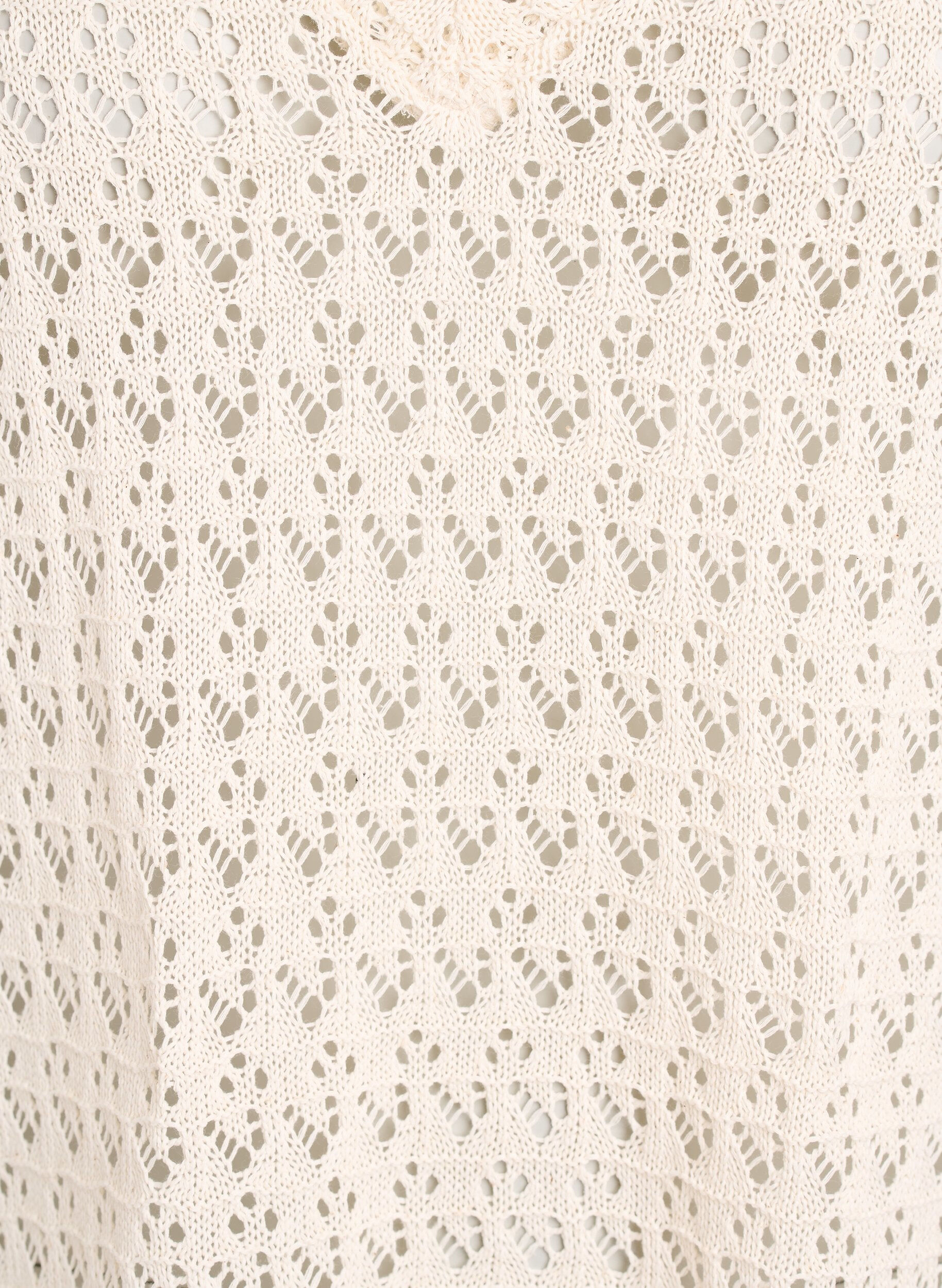 Zizzi&Auml;rml&ouml;s blus med h&aring;lbroderi och V-ringning, Beige, Packshot image number 2