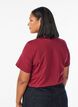 Enkel t-shirt i bomull med rund halsringning, M&ouml;rk Bordeaux, Model image number 2
