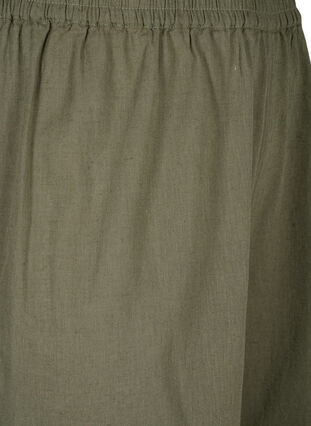 7/8-byxor i bomulls- och linnematerial, Deep Lichen Green, Packshot image number 2