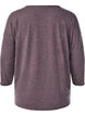 Jerseyblus med 3/4-&auml;rm, Brun, Packshot image number 1