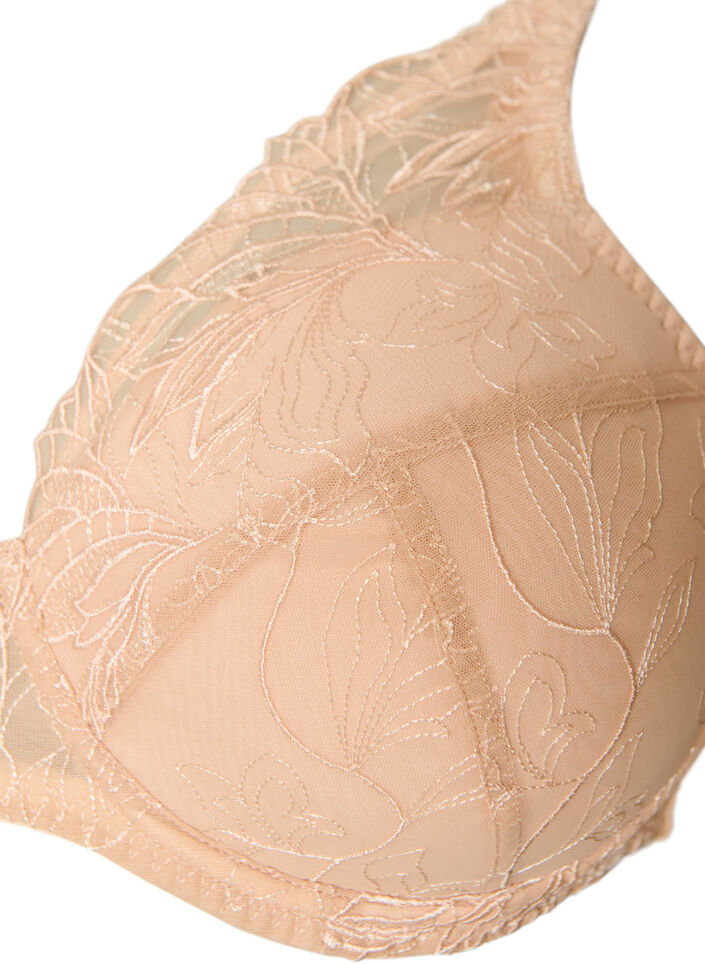 Vadderad spets-BH med bygel, Beige, Packshot image number 2