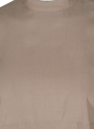 Viskosklänning med långa ärmar och veck, Desert Taupe, Packshot image number 2