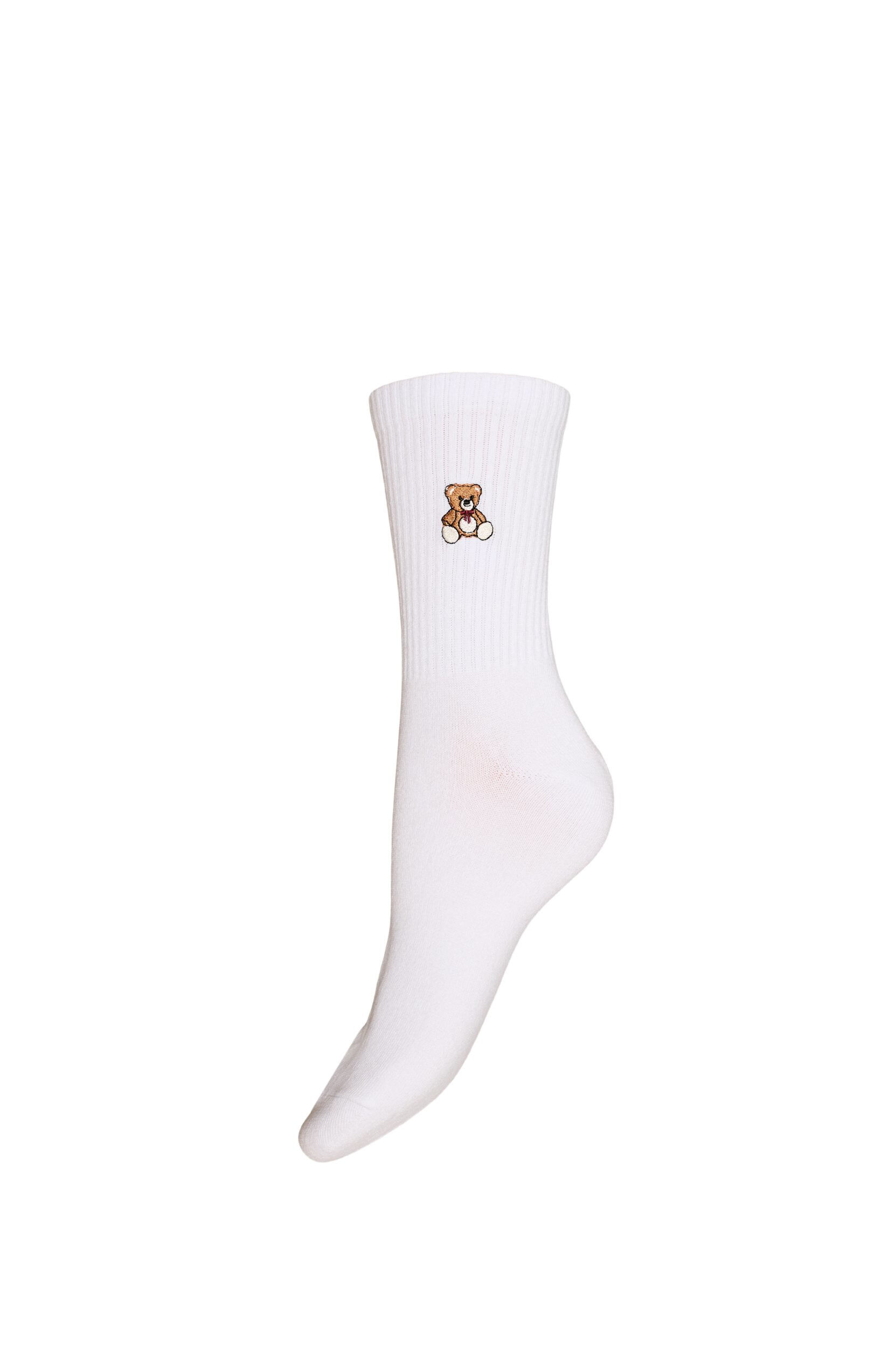 ZizziStrumpor i bomull med m&ouml;nster, Vit, Packshot image number 0