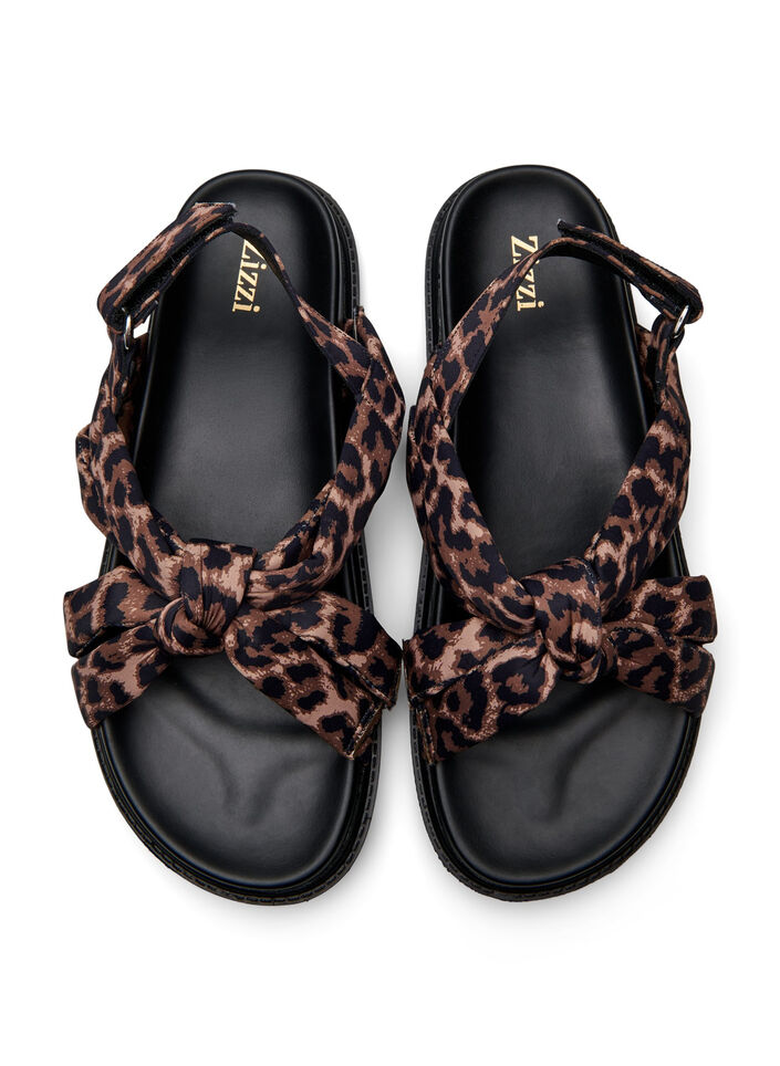 Wide fit - Sandal med knutdetalj, Brun, Packshot image number 2