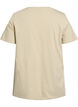 T-shirt i ekologisk bomull med pärltext, Beige, Packshot image number 1