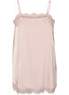 L&aring;ng topp i satin med spetskanter, Rosa, Packshot image number 1