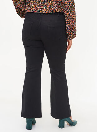 Ellen jeans med bootcut och hög midja, Black, Model image number 1