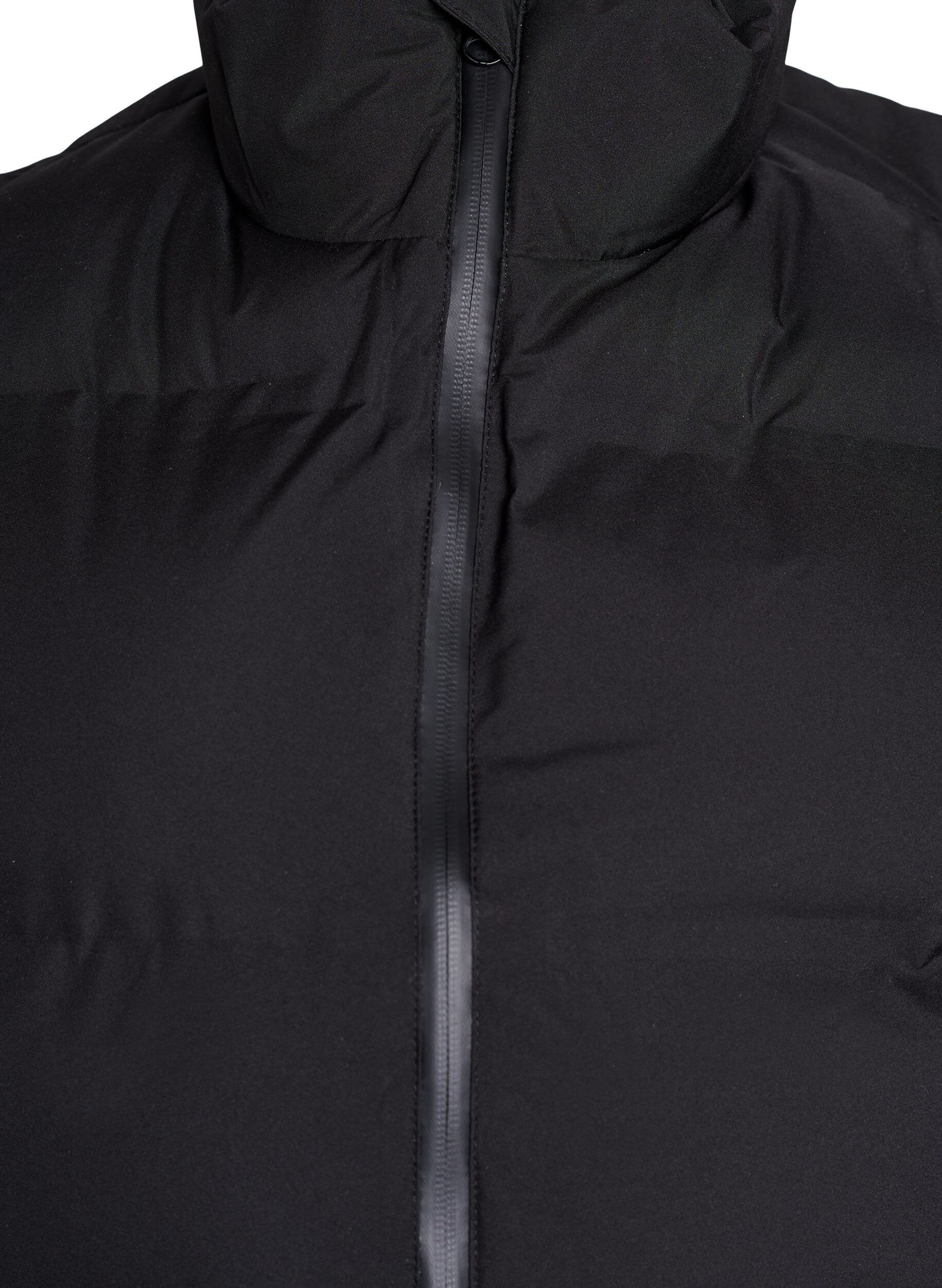 ZizziKort pufferjacka med h&ouml;g krage, Svart, Packshot image number 2