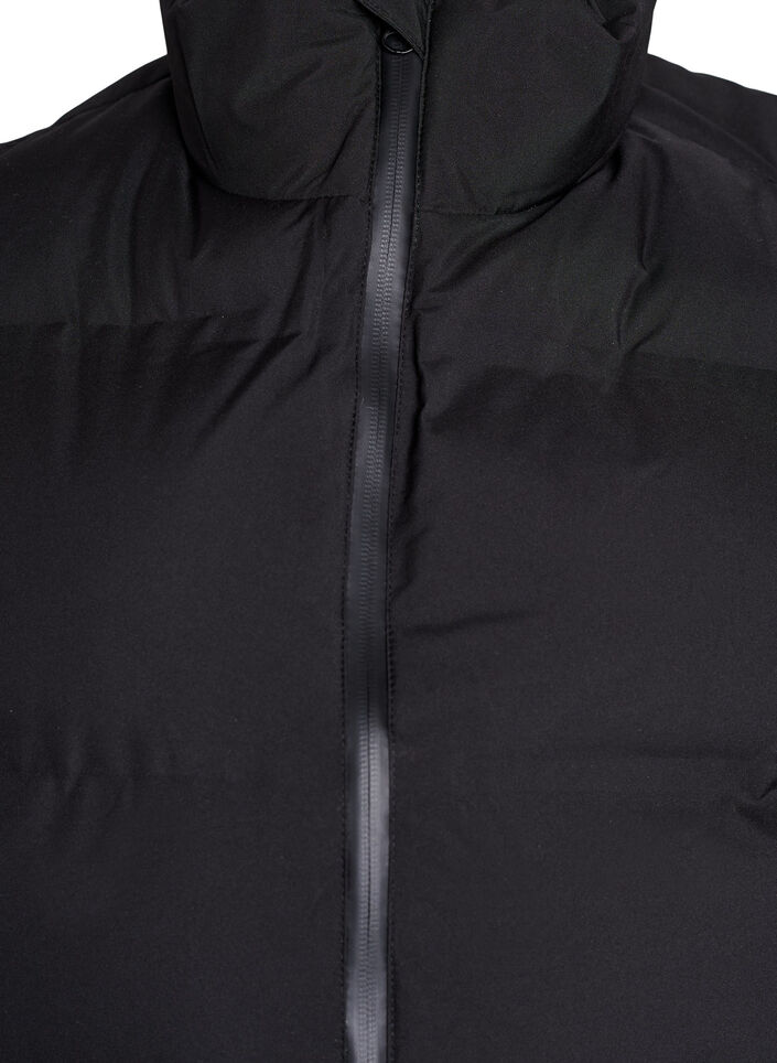 Kort pufferjacka med h&ouml;g krage, Svart, Packshot image number 2
