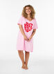 Kort&auml;rmat nattlinne i ekologisk bomull, Rosa, Model image number 1