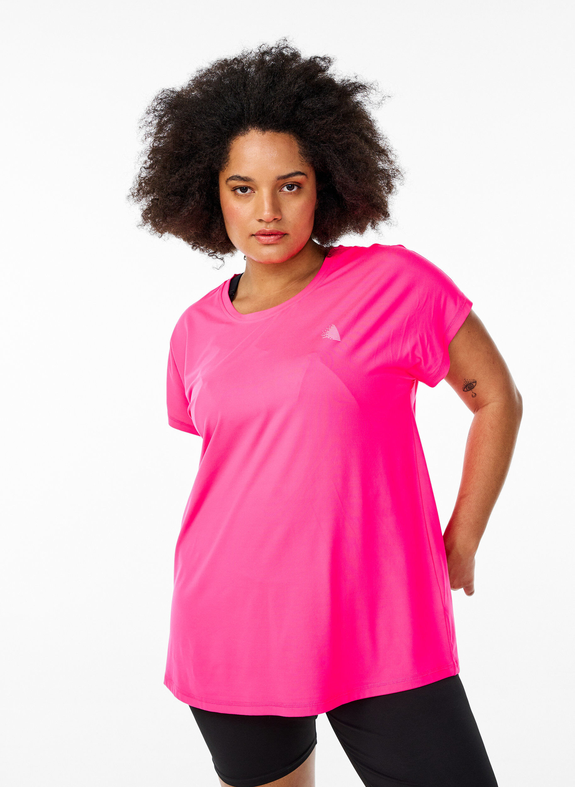 ZizziEnf&auml;rgad tr&auml;nings-T-shirt, Rosa, Model image number 0