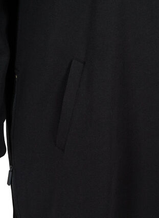 Sweatshirtklänning med fickor och slits, Black, Packshot image number 3