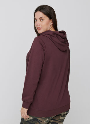 Sweatshirt i bomull med luva, Fudge, Model image number 1