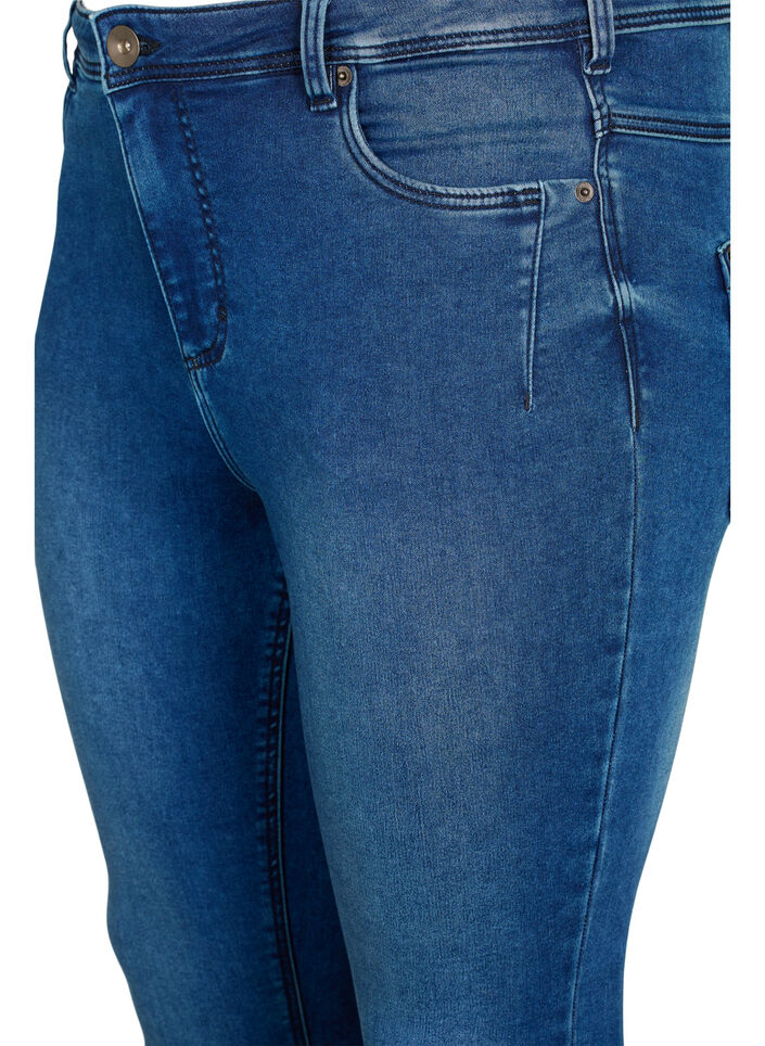 Cropped Amy jeans med blixtl&aring;s, Bl&aring;, Packshot image number 2