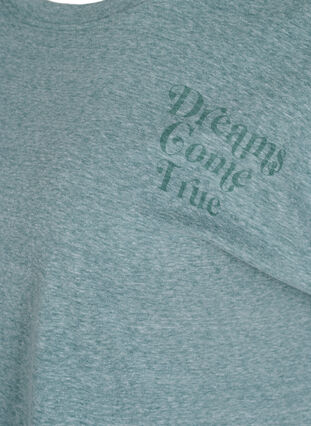 Melerad t-shirt i bomull, Sea Pine mel, Packshot image number 3