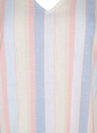 Kort klänning i bomullsblandning med linne, Multi Color Stripe, Packshot image number 2