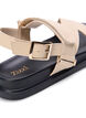 Lädersandal med bred passform och justerbara remmar, Beige, Packshot image number 4
